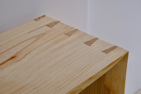 Decorative dovetails on a console table