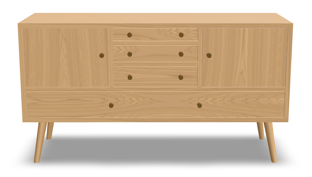 grain orientation on a sideboard