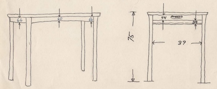 A table sketch by James Krenov, from Brendan Bernhardt Gaffney’s “James Krenov: Leave Fingerprints”