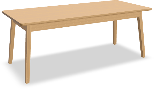 A table with legs and aprons